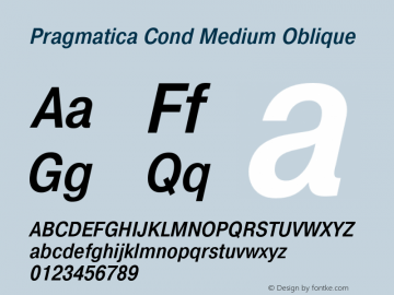 PragmaticaCond-MediumObl Version 3.000图片样张