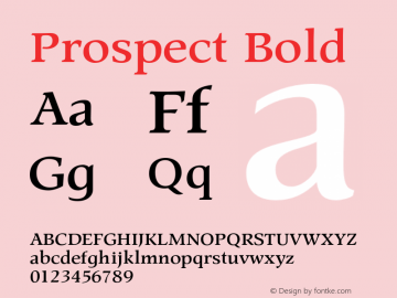 Prospect Bold Version 1.000 2007 initial release图片样张