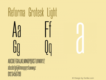 Reforma Grotesk Light Version 1.002图片样张