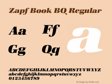 Zapf Book BQ Regular 001.000 Font Sample