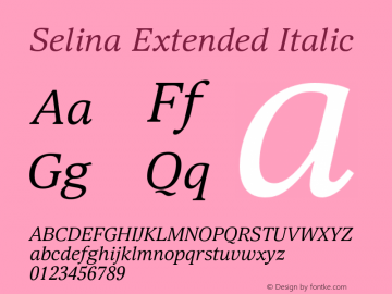 Selina Extended Italic Version 1.000图片样张