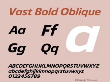 Vast Bold Oblique Version 1.000图片样张