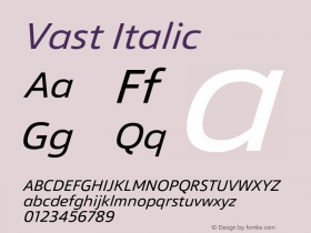 Vast Italic Version 1.000图片样张