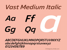 Vast Medium Italic Version 1.000图片样张