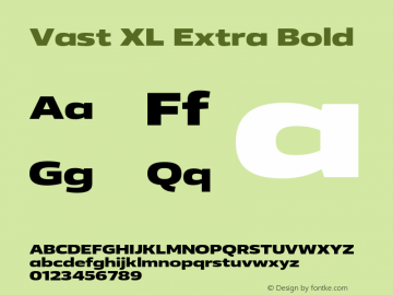 Vast XL Extra Bold Version 1.001图片样张