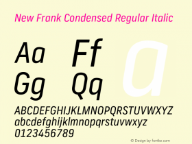 New Frank Condensed Regular Italic Version 2.101;FEAKit 1.0图片样张