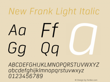 New Frank Light Italic Version 2.101;FEAKit 1.0图片样张