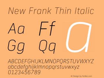 New Frank Thin Italic Version 2.101;FEAKit 1.0图片样张