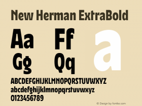New Herman ExtraBold Version 1.001;FEAKit 1.0图片样张