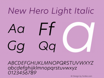 New Hero Light Italic Version 2.002;FEAKit 1.0图片样张