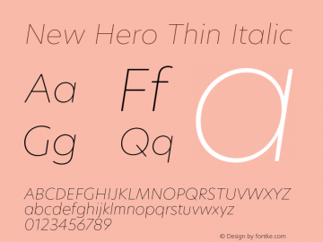 New Hero Thin Italic Version 2.002;FEAKit 1.0图片样张