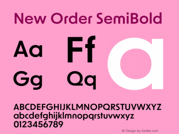 New Order SemiBold Version 1.000;FEAKit 1.0图片样张