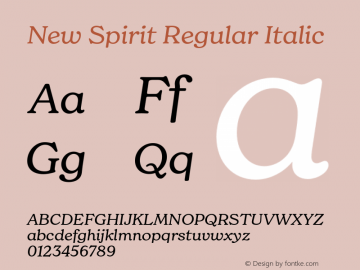 New Spirit Regular Italic Version 1.001;Glyphs 3.1.2 (3151)图片样张