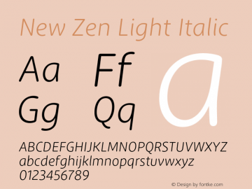 New Zen Light Italic Version 2.001;FEAKit 1.0图片样张