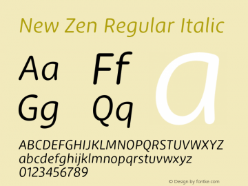 New Zen Regular Italic Version 2.001;FEAKit 1.0图片样张