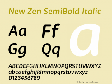 New Zen SemiBold Italic Version 2.001;FEAKit 1.0图片样张