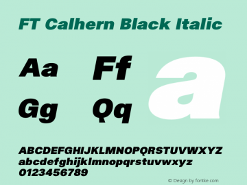 FT Calhern Black Italic Version 1.001;Glyphs 3.1.2 (3151)图片样张