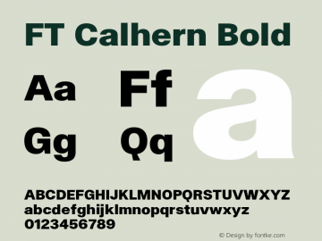 FT Calhern Bold Version 1.001;Glyphs 3.1.2 (3151)图片样张