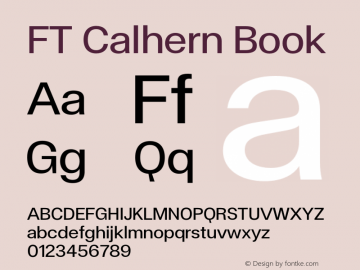 FT Calhern Book Version 1.001;Glyphs 3.1.2 (3151)图片样张