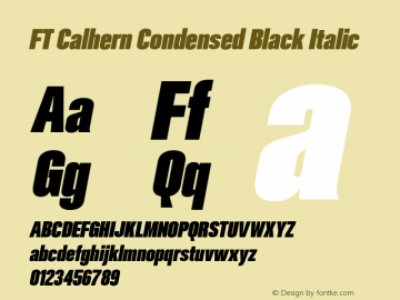 FT Calhern Condensed Black Italic Version 1.001;Glyphs 3.1.2 (3151)图片样张