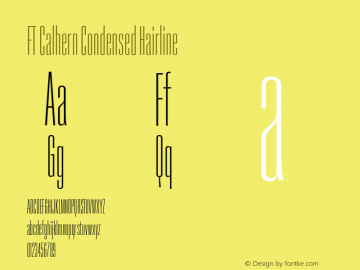 FT Calhern Condensed Hairline Version 1.001;Glyphs 3.1.2 (3151)图片样张