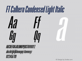FT Calhern Condensed Light Italic Version 1.001;Glyphs 3.1.2 (3151)图片样张