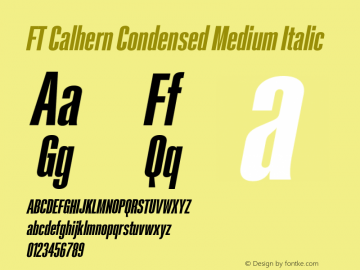 FT Calhern Condensed Medium Italic Version 1.001;Glyphs 3.1.2 (3151)图片样张