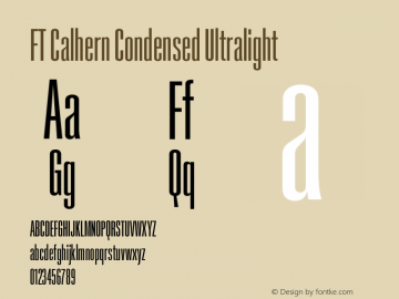 FT Calhern Condensed Ultralight Version 1.001;Glyphs 3.1.2 (3151)图片样张