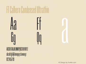 FT Calhern Condensed Ultrathin Version 1.001;Glyphs 3.1.2 (3151)图片样张