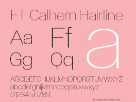 FT Calhern Hairline Version 1.001;Glyphs 3.1.2 (3151)图片样张