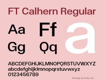 FT Calhern Regular Version 1.001;Glyphs 3.1.2 (3151)图片样张
