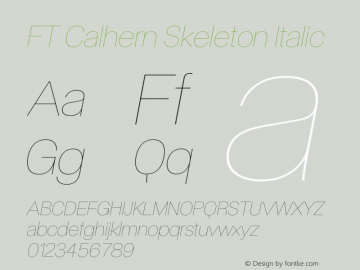 FT Calhern Skeleton Italic Version 1.001;Glyphs 3.1.2 (3151)图片样张