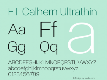 FT Calhern Ultrathin Version 1.001;Glyphs 3.1.2 (3151)图片样张