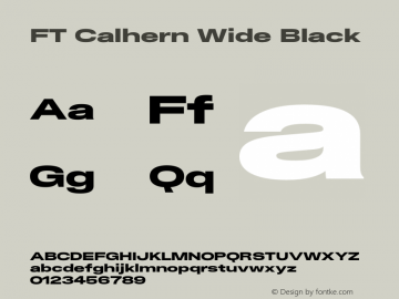 FT Calhern Wide Black Version 1.001;Glyphs 3.1.2 (3151)图片样张