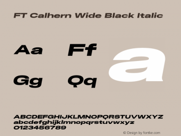 FT Calhern Wide Black Italic Version 1.001;Glyphs 3.1.2 (3151)图片样张