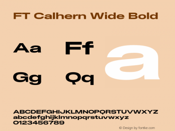 FT Calhern Wide Bold Version 1.001;Glyphs 3.1.2 (3151)图片样张