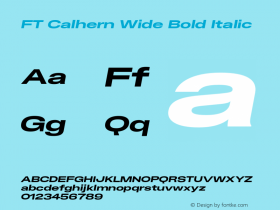 FT Calhern Wide Bold Italic Version 1.001;Glyphs 3.1.2 (3151)图片样张