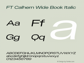 FT Calhern Wide Book Italic Version 1.001;Glyphs 3.1.2 (3151)图片样张
