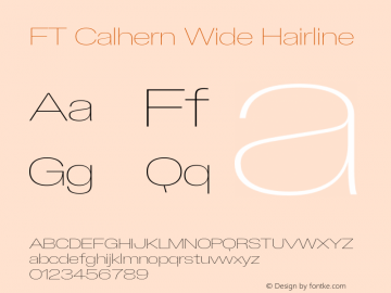 FT Calhern Wide Hairline Version 1.001;Glyphs 3.1.2 (3151)图片样张