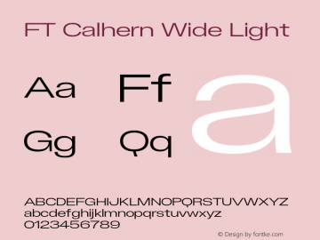 FT Calhern Wide Light Version 1.001;Glyphs 3.1.2 (3151)图片样张