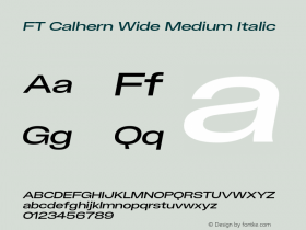 FT Calhern Wide Medium Italic Version 1.001;Glyphs 3.1.2 (3151)图片样张