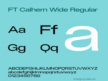 FT Calhern Wide Regular Version 1.001;Glyphs 3.1.2 (3151)图片样张