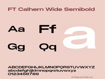 FT Calhern Wide Semibold Version 1.001;Glyphs 3.1.2 (3151)图片样张