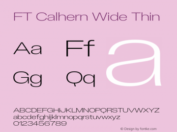 FT Calhern Wide Thin Version 1.001;Glyphs 3.1.2 (3151)图片样张