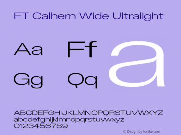 FT Calhern Wide Ultralight Version 1.001;Glyphs 3.1.2 (3151)图片样张