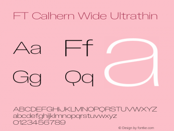 FT Calhern Wide Ultrathin Version 1.001;Glyphs 3.1.2 (3151)图片样张