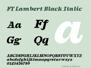 FT Lambert Black Italic Version 1.000;Glyphs 3.1.2 (3151)图片样张