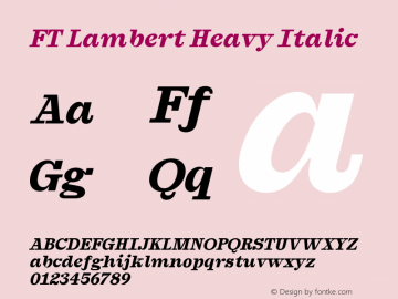 FT Lambert Heavy Italic Version 1.000;Glyphs 3.1.2 (3151)图片样张