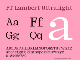 FT Lambert Ultralight Version 1.000;Glyphs 3.1.2 (3151)图片样张