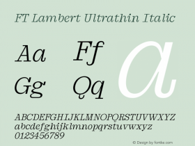 FT Lambert Ultrathin Italic Version 1.000;Glyphs 3.1.2 (3151)图片样张